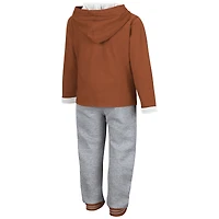 Ensemble sweat à capuche et pantalon de survêtement Texas Longhorns Poppies orange/gris chiné pour tout-petit