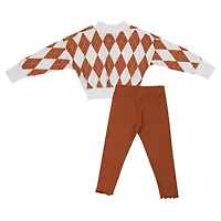 Ensemble pull et leggings Dealio pour tout-petits Colosseum White Texas Longhorns