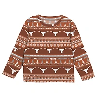 Toddler Outerstuff  Texas Orange Longhorns Ugly Sweater Pajama Set