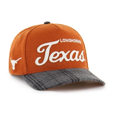 Casquette ajustable unisexe '47 Texas Orange Texas Longhorns Windowpane Plaid Collection Hitch