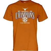 Unisex Blue 84  Texas Orange Longhorns 2025 SEC Baseball Regular Season Champions T-Shirt
