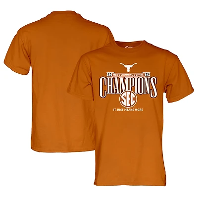 Unisex Blue 84  Texas Orange Longhorns 2025 SEC Men's Swimming and Diving Conference Champions Locker Room T-Shirt