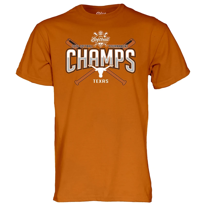 Unisex Blue 84  Texas Orange Longhorns 2026 SEC Softball Tournament Champions Locker Room T-Shirt