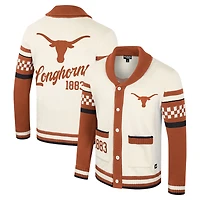 Unisex Colosseum Cream Texas Longhorns Wild Collective Button-Up Jacquard Sweater