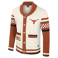 Unisex Colosseum Cream Texas Longhorns Wild Collective Button-Up Jacquard Sweater