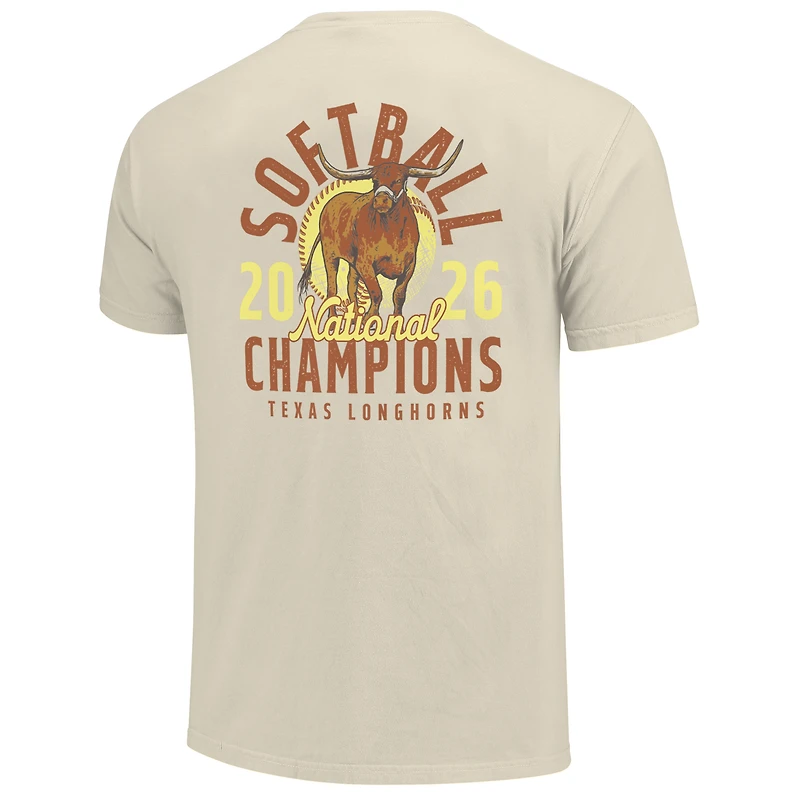 Unisex Cream Texas Longhorns 2026 NCAA Softball Women's College World Series Mascot Overlay T-Shirt