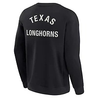 Sweat-shirt unisexe fanatiques noir Texas Longhorns super doux pull ras du cou