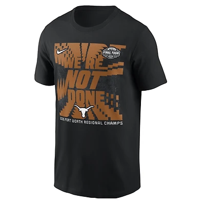 T-shirt unisexe Nike noir Texas Longhorns 2026, tournoi de basketball féminin NCAA March Madness Final Four, vestiaire