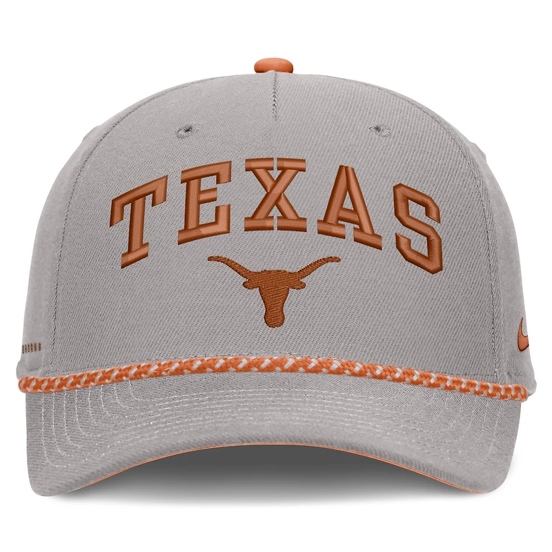 Unisex Nike Gray Texas Longhorns Primetime Rise Rope Adjustable Hat