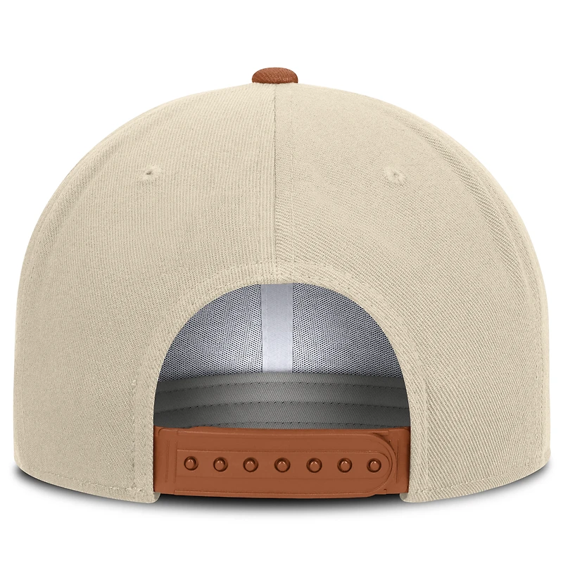 Casquette unisexe Nike Campus Prep naturelle/orange Texas Longhorns