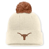 Unisex Nike  Natural Texas Longhorns Campus Prep Script Cuffed Knit Hat with Pom