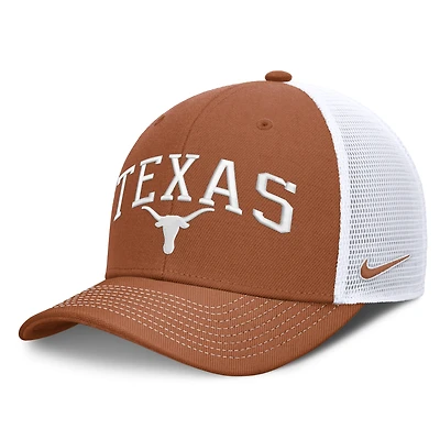Casquette trucker unisexe Nike Texas orange/blanc Texas Longhorns Primetime Arched, ajustable