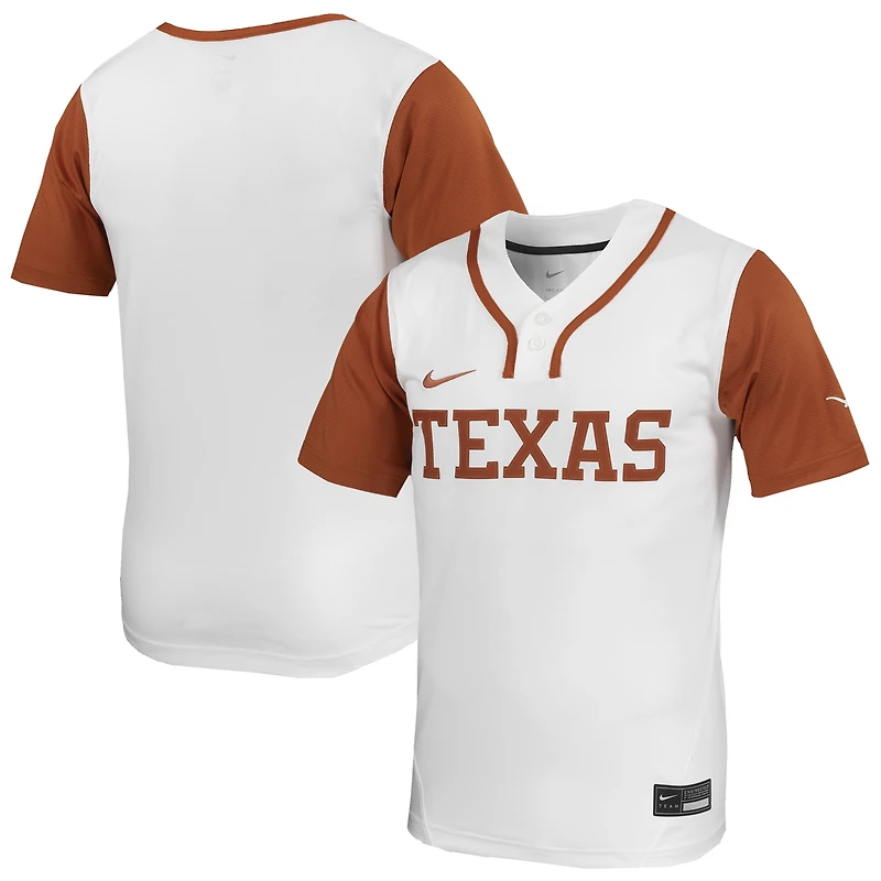 Maillot de softball unisexe Nike blanc Texas Longhorns Limited
