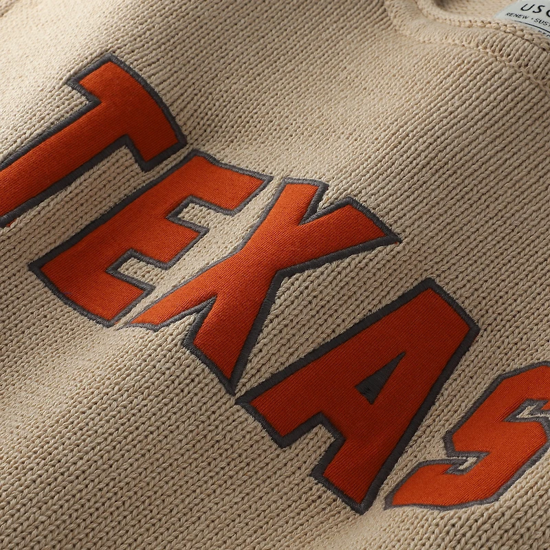 Unisex Uscape Apparel Ash Texas Longhorns Embroidered Applique Sweater