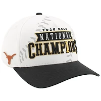 Casquette unisexe blanche Texas Longhorns 2026, championne des College World Series de softball féminin de la NCAA, ajustable pour les vestiaires.