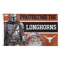 Drapeau de luxe WinCraft Texas Longhorns 91 x 152 cm (3' x 5') Star Wars Mandalorian, simple face