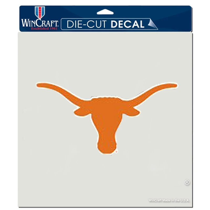 Autocollant de voiture couleur Texas Longhorns WinCraft 8'' x 8''