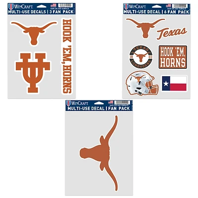 Lot de trois autocollants pour ventilateurs WinCraft Texas Longhorns