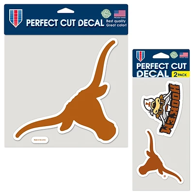 Lot de trois autocollants WinCraft Texas Longhorns Perfect Cut