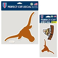 Lot de trois autocollants WinCraft Texas Longhorns Perfect Cut