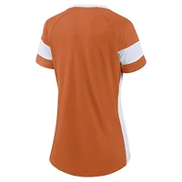 Women's Fanatics  Texas Orange Longhorns Unmasked Hero Block Party Athena Lace-Up Top