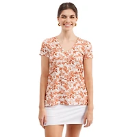 Haut à col en V fleuri Blake Texas Longhorns blanc pour femme de Smith & Quinn