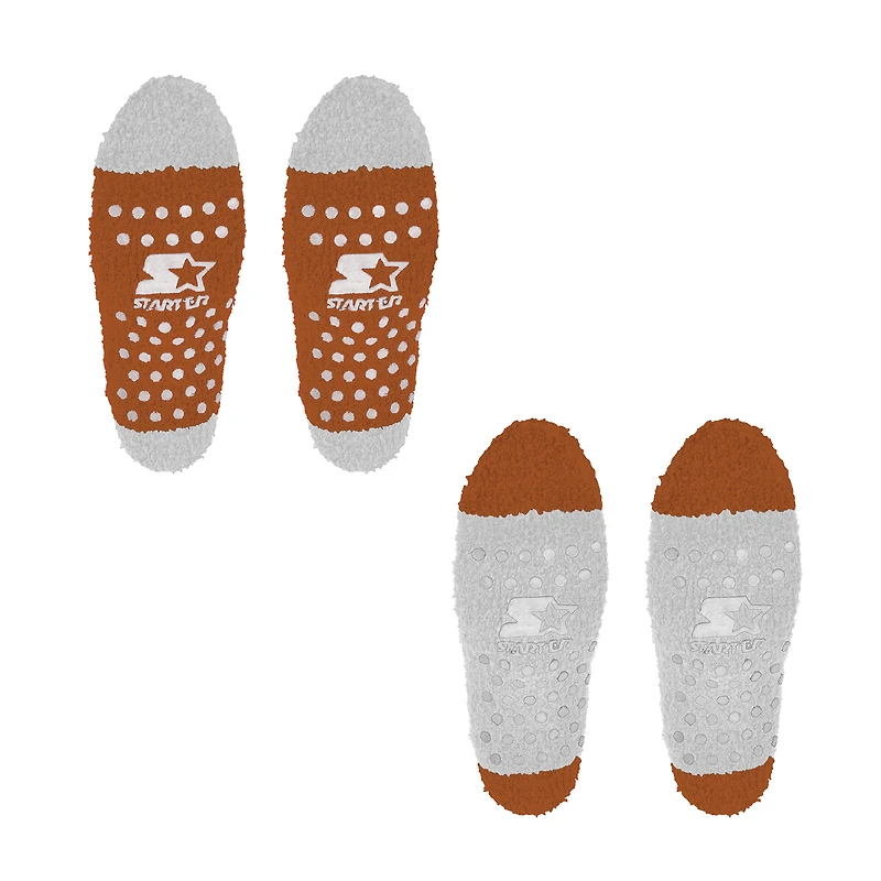 Lot de 2 paires de chaussettes confortables pour femme Starter Texas Orange/Blanc Texas Longhorns Domicile et Extérieur