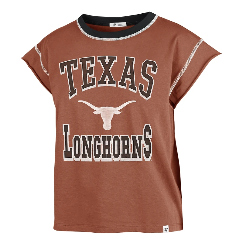 Women's '47 Texas Orange Longhorns Sound Up Maya Cutoff T-Shirt