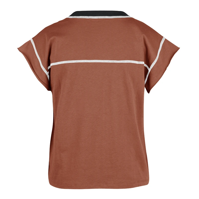 Women's '47 Texas Orange Longhorns Sound Up Maya Cutoff T-Shirt