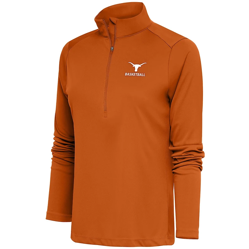 Pull-over demi-zippé orange pour femme, hommage aux Texas Longhorns, maillot de basketball d'Antigua