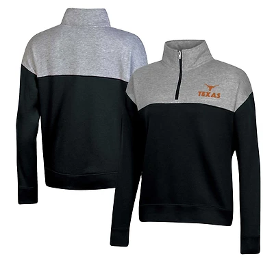 Sweat Champion Texas Longhorns pour femme avec fermeture éclair quart de couleur et couleurs contrastées