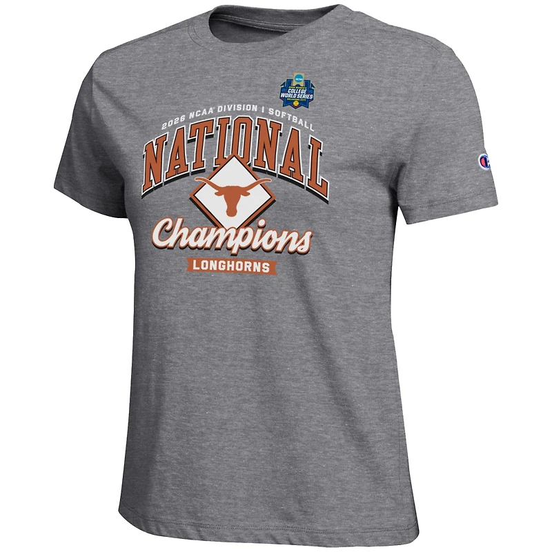 Women's Champion Gray Texas Longhorns 2026 NCAA Softball College World Series Champions Locker Room T-Shirt