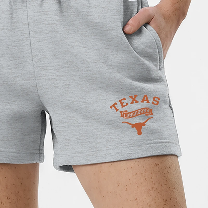 Women's Champion Gray Texas Longhorns Powerblend Elastic Waist Shorts