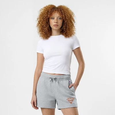 Women's Champion  Gray Texas Longhorns Powerblend Elastic Waist Shorts