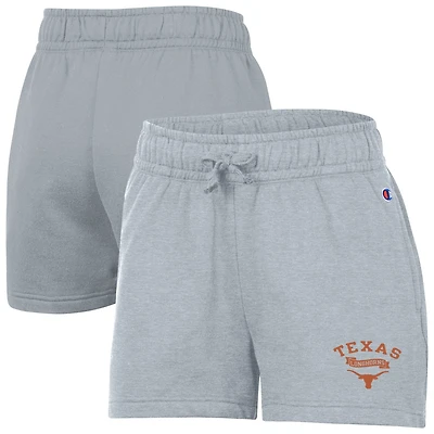 Women's Champion  Gray Texas Longhorns Powerblend Elastic Waist Shorts