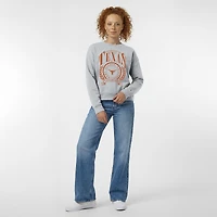 Women's Champion  Heather Gray Texas Longhorns Academic Crest Powerblend Crewneck Sweatshirt