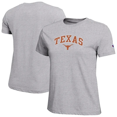 Women's Champion  Heather Gray Texas Longhorns Arched Over Logo T-Shirt