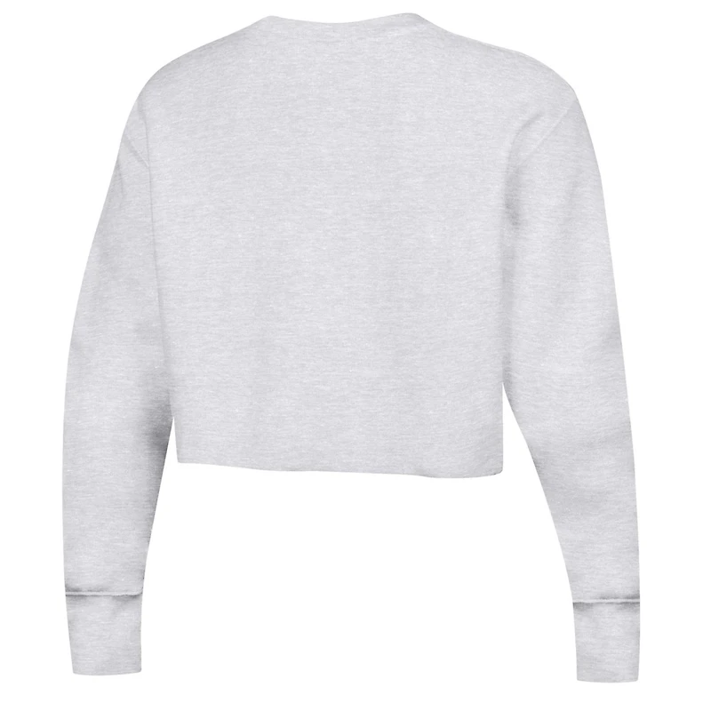 Women's Champion Heather Gray Texas Longhorns Reverse Weave Cropped Pullover Sweatshirt