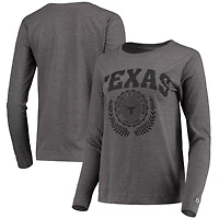 Women's Champion Heathered Charcoal Texas Longhorns University Laurels Long Sleeve T-Shirt