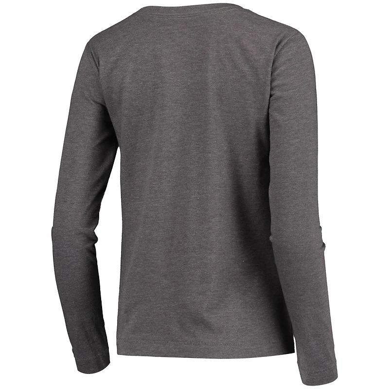 Women's Champion Heathered Charcoal Texas Longhorns University Laurels Long Sleeve T-Shirt