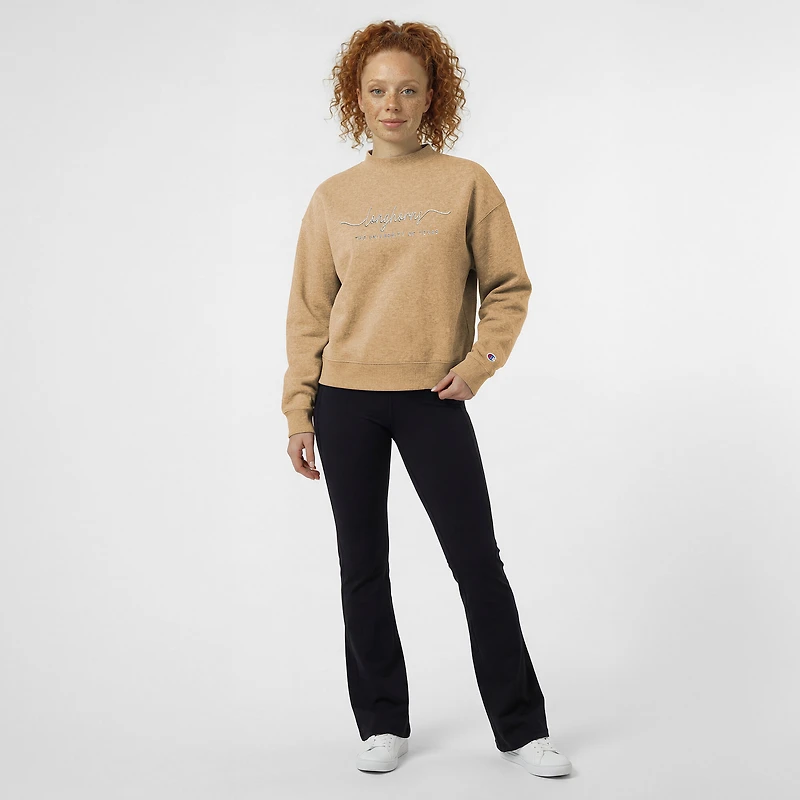 Women's Champion  Tan Texas Longhorns Triumph Mock Neck Sweatshirt