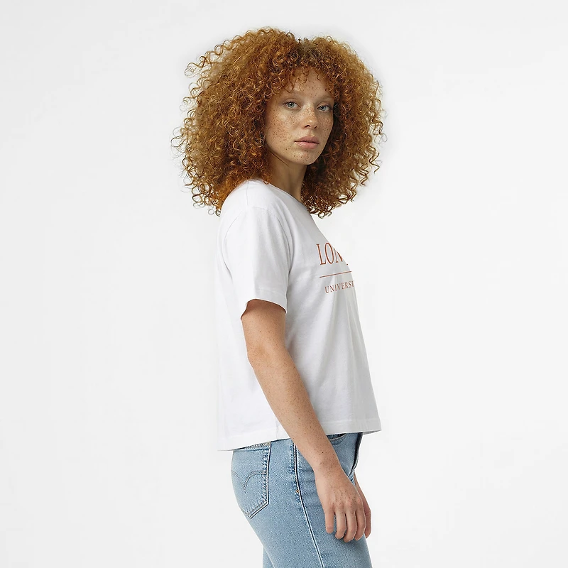 Women's Champion White Texas Longhorns Waist Length Wordmark T-Shirt