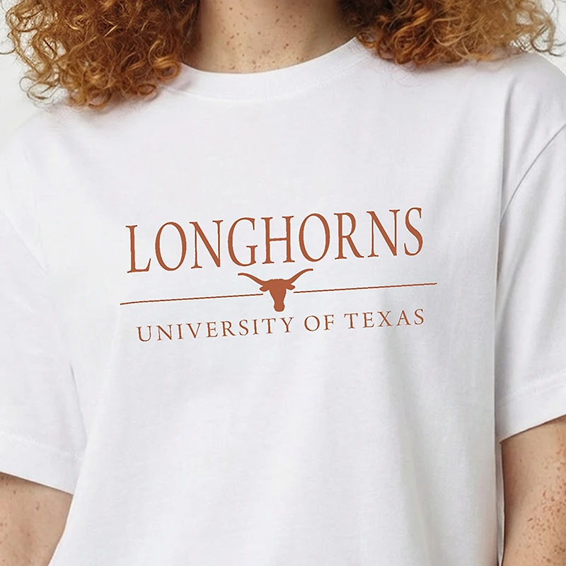 Women's Champion White Texas Longhorns Waist Length Wordmark T-Shirt