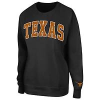 Women's Colosseum Black Texas Longhorns Campanile Pullover Sweatshirt