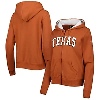 Women's Colosseum Texas Orange Longhorns Arched Name Full-Zip Hoodie