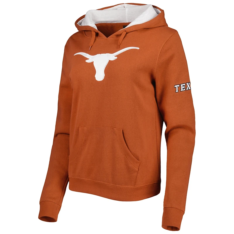 Women's Colosseum Texas Orange Longhorns Big Logo Team Pullover Hoodie