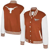Veste polaire à boutons-pression complète pour femme Colosseum Texas Orange Longhorns French Baguette