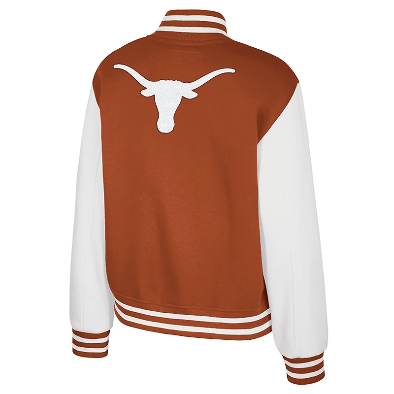 Women's Colosseum Texas Orange Longhorns French Baguette Full Snap Fleece Jacket