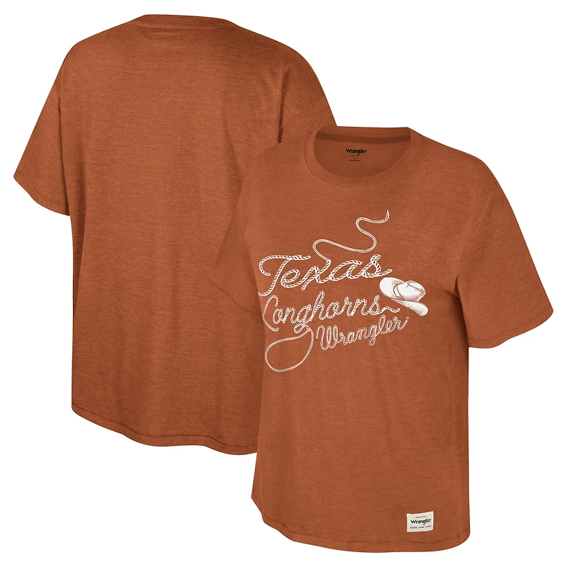 T-shirt surdimensionné Colosseum x Wrangler Texas Orange Longhorns Lasso pour femmes