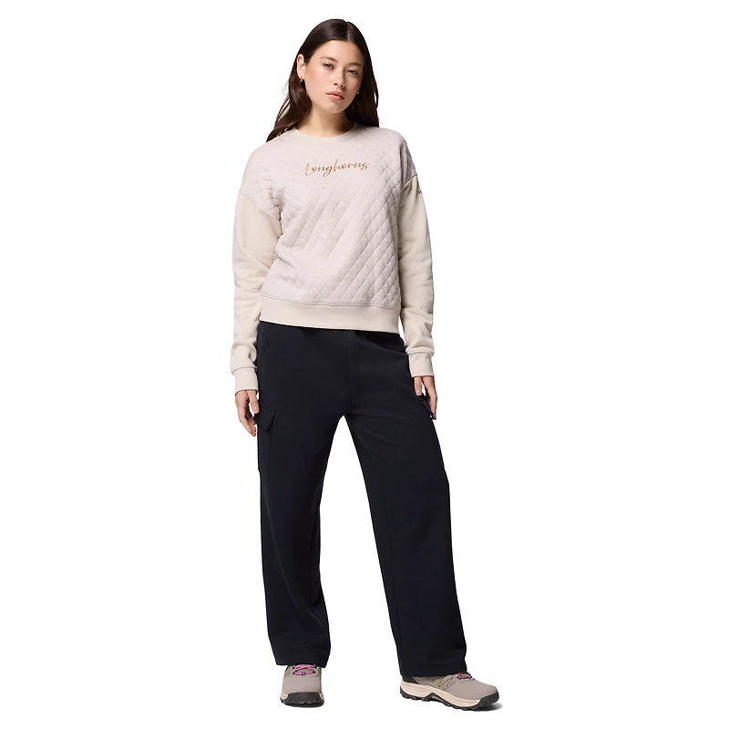 Women's Columbia Cream Texas Longhorns Collegiate Hart Mountain™ Quilted Sweatshirt